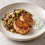 Smoky Pork, Mushroom Ragout and Chive Cream - Fresh Start 30: A Journey To Better Health Smoky Pork, Mushroom Ragout and Chive Cream